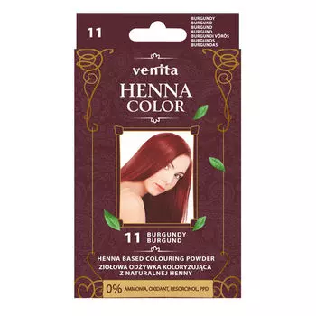 Кондиционер для окрашивания волос 11 бордовый, 25 г Venita Henna color, цвет 11 burgund
