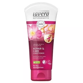 Кондиционер для восстановления и ухода за волосами Органическая роза для сухих, поврежденных волос 200мл, Lavera