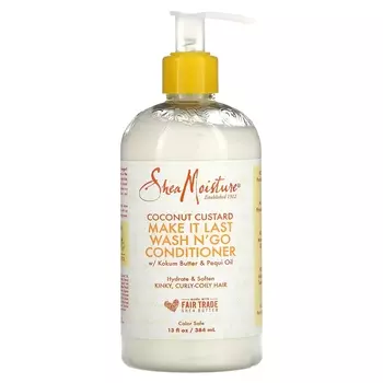 Кондиционер SheaMoisture Make It Last Wash N' Go для кудрявых и кудрявых волос, кокосовый заварной крем