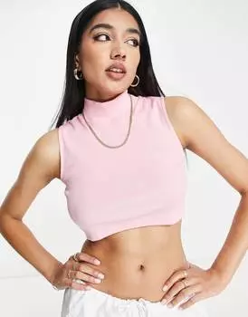 Конфетный укороченный топ в рубчик Miss Selfridge