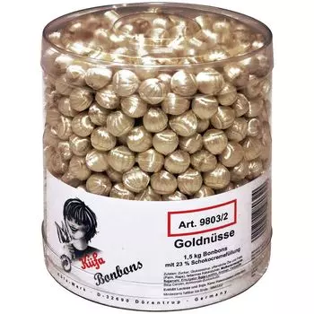 Конфеты Kfa Goldnuts карамельные с шоколадно-сливочной начинкой 1500г Kfa-Werk