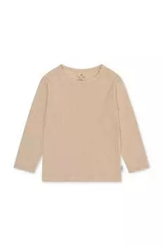 Konges Sljd Хлопковая футболка с длинными рукавами для детей., бежевый