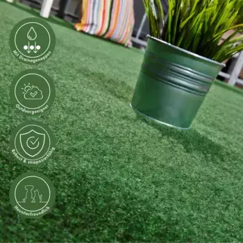 KONIFERA искусственная трава "Фиджи", прямоугольный, газонный ковер для балконов и террас, с шипами 67х100 см, зеленый