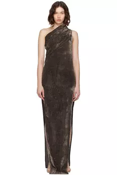 Конкордианс Афина стреловидное макси-платье Rick Owens, цвет dark dust