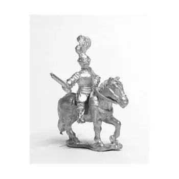 Конные воины с закрытым шлемом, трехчетвертной броней и пистолетом, Medieval Miniatures - Later Medieval - Cavalry & Other Mounted Figures (15mm)