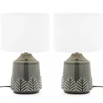 KONSIMO комплект из 2-х настольных ламп "HYSSO", серый, керамика