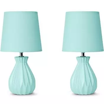 КОНСИМО комплект из 2-х настольных ламп "СОТЕР", мятный, керамика Konsimo, бирюзовый