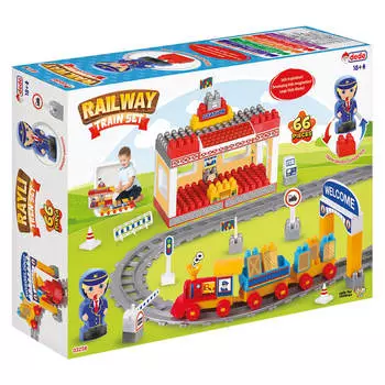 Конструктор Dede Rail and Train Station Block Set 66 pcs