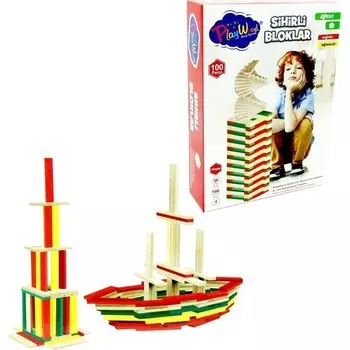 Конструктор деревянный Playwood Magic Blocks, 100 деталей