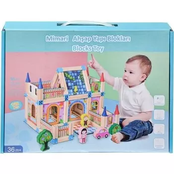 Конструктор детский деревянный Sinerjim, 128 деталей