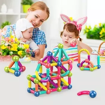 Конструктор Gepettoys Магнитные стержни и шарики