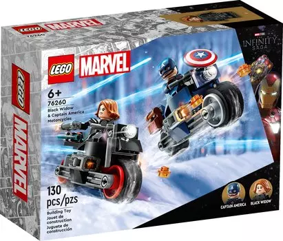 Конструктор Lego Marvel Black Widow & Captain America Motorcycles 76260, 103 детали