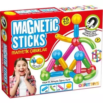 Конструктор магнитный Gepettoys, 25 деталей