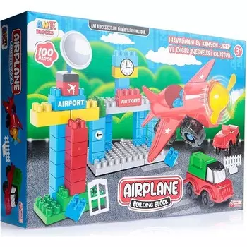Конструктор пластиковый Asya Oyuncak Airplane, 100 деталей