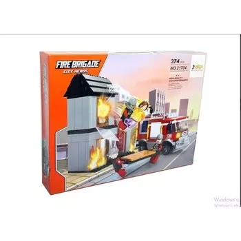 Конструктор пластиковый Asya Oyuncak Пожарная машина, 374 детали