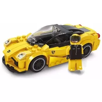 Конструктор пластиковый Ausini Гоночный набор, желтый