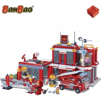 Конструктор пластиковый Banbao Пожарная часть, 702 детали