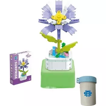 Конструктор пластиковый Brave Bull Цветы в клумбе, синий / белый