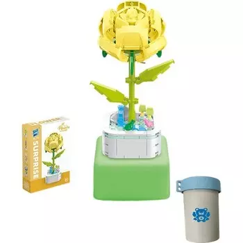 Конструктор пластиковый Brave Bull Цветы в клумбе, желтый