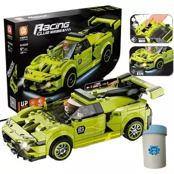 Конструктор пластиковый Brave Bull Fangcheng Гоночный автомобиль, зеленый