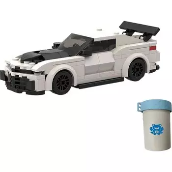 Конструктор пластиковый Brave Bull Модель спортивного автомобиля, белый / черный