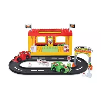 Конструктор пластиковый Dede Гоночная станция, 46 предметов