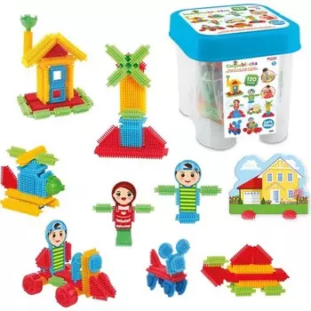 Конструктор пластиковый Dede Кактус с ведерком,120 деталей