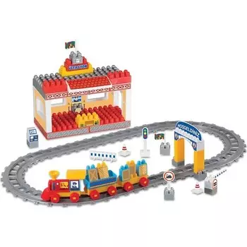 Конструктор пластиковый Dede Поезд, 66 деталей