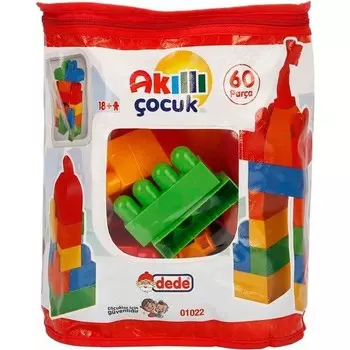 Конструктор пластиковый Dede в упаковке, 60 деталей