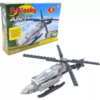 Конструктор пластиковый Furkan Toys Вертолет, 61 предмет