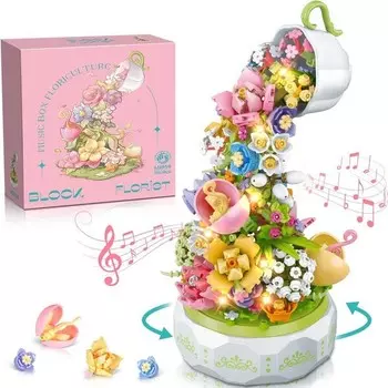 Конструктор пластиковый Great Match Цветы с музыкой, 575 деталей