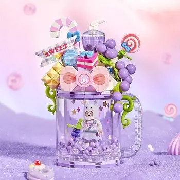 Конструктор пластиковый Gujing Кружка со сладостями, 258 деталей