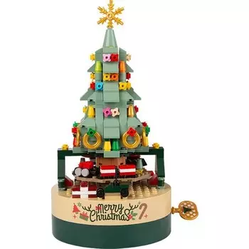 Конструктор пластиковый Gujing Рождественская вращающаяся елка