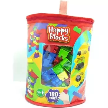 Конструктор пластиковый Happy Blocks Bimoda с сумками, 180 деталей