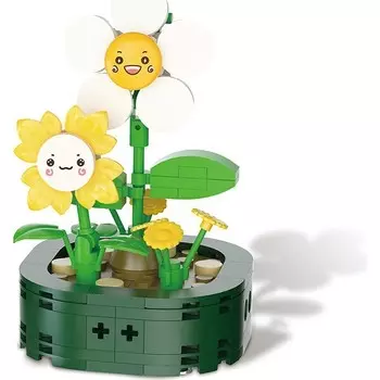 Конструктор пластиковый Hbtec Улыбающиеся цветы, 142 детали