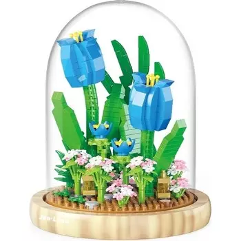 Конструктор пластиковый Jea Love цветы + деревянная основа