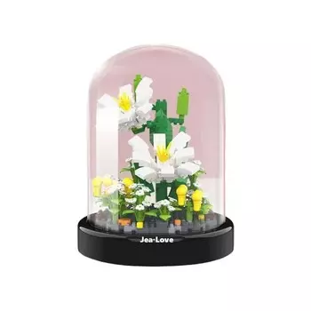 Конструктор пластиковый Jea Love Цветы в колбе, 481 деталь