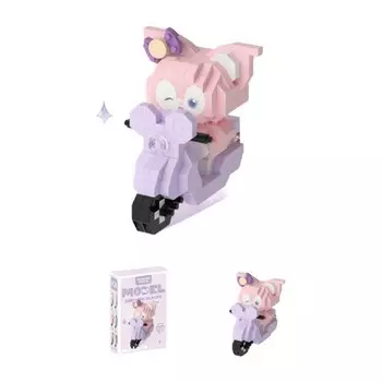 Конструктор пластиковый Jea Love Кот на мотоцикле, 297 детали