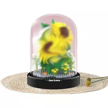 Конструктор пластиковый Jea Love Подсолнух в колбе, 495 деталей