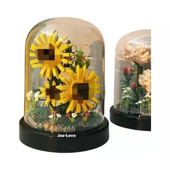 Конструктор пластиковый Jea Love Подсолнухи в колбе, 495 деталей