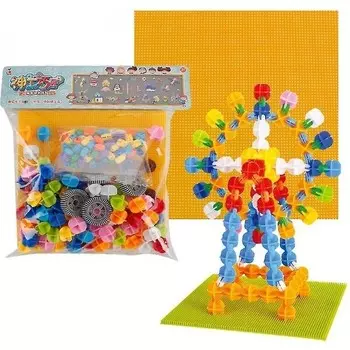 Конструктор пластиковый Jessieyou Mall Строительные блоки, желтый