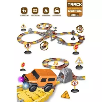 Конструктор пластиковый Kayyum Oyuncak Строительные рельсы, 288 деталей