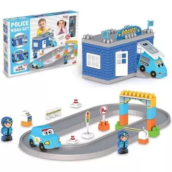 Конструктор пластиковый Kelebek Oyuncak Полицейский дорожный набор, 46 деталей