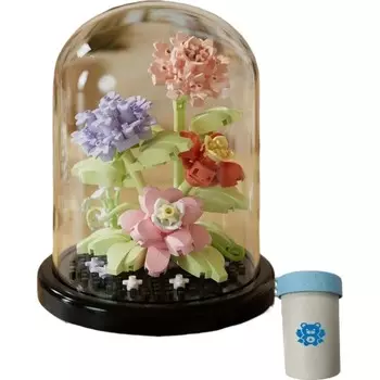 Конструктор пластиковый Kungfu Panda Букет под куполом, розовый / фиолетовый / красный