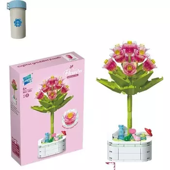 Конструктор пластиковый Kungfu Panda Цветы в клумбе, красно-белый