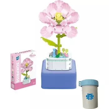 Конструктор пластиковый Kungfu Panda Цветы в клумбе, светло-розовый