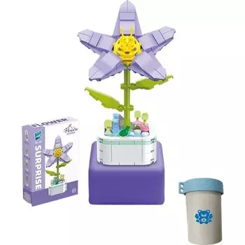 Конструктор пластиковый Kungfu Panda Цветы в клумбе, сине-фиолетовый