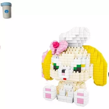 Конструктор пластиковый Kungfu Panda Мультяшный герой, белый / желтый