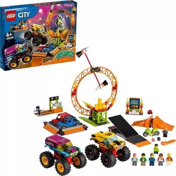 Конструктор пластиковый Lego City Арена для шоу каскадёров, 668 деталей