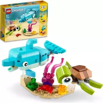 Конструктор пластиковый Lego Creator 3-в-1 Дельфин и черепаха, 137 детали